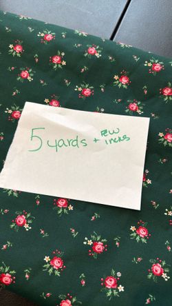 5yard vintage green floral cotton