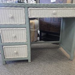 Vintage rattan Desk 1980s