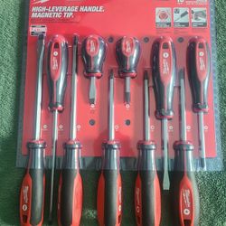 10 PC Milwaukee Magnetic Screwdriver Set 