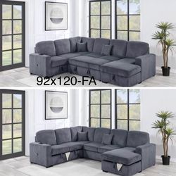 $650 sectional couch pull out bed with storage plus Chase storage usb