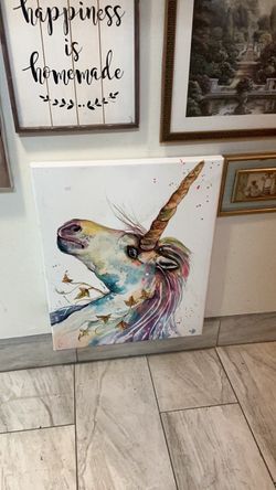 Watercolor Unicorn Canvas Wall Art
