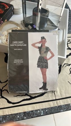 Camo Cadet Girls Halloween Costume Child XL