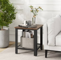 2 Tier Brown Metal Side Table