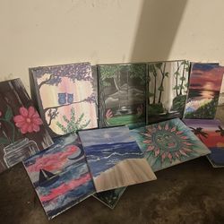 Various Painted Canvas (professional Paintnight Artist Painted) 