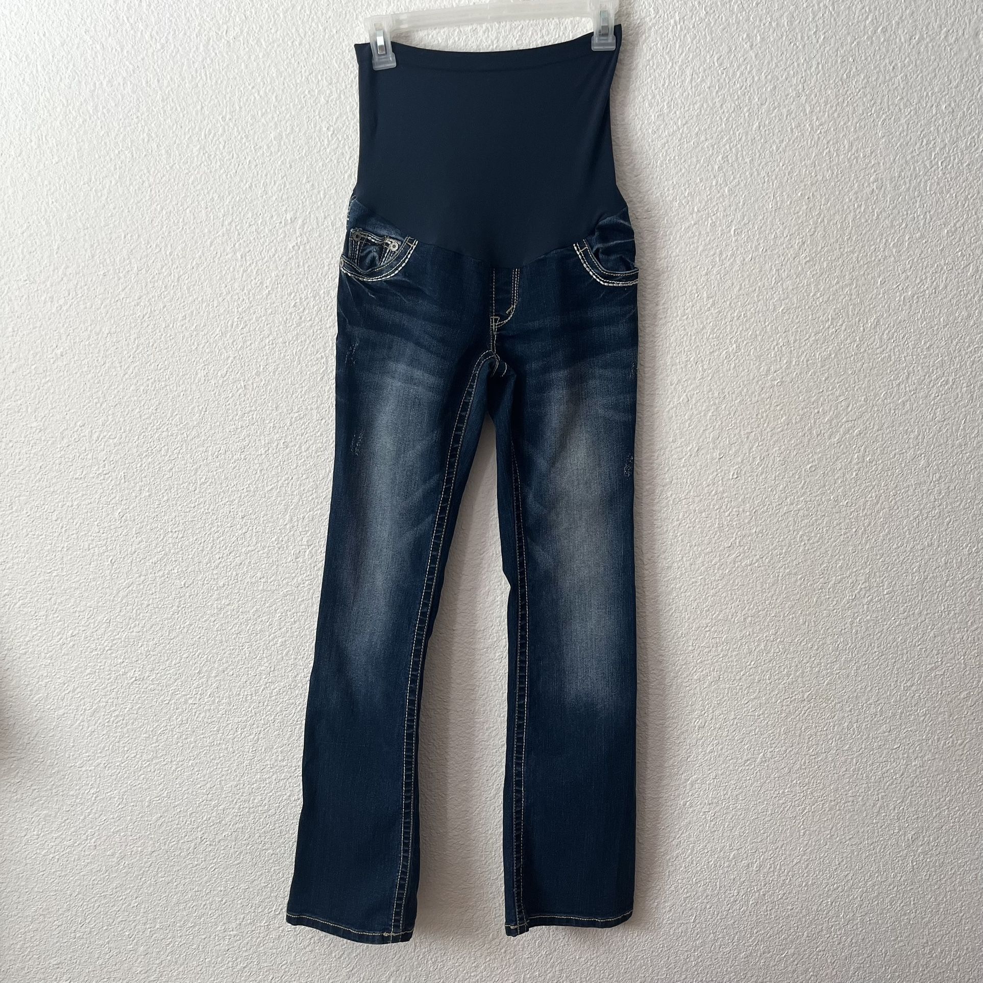 WallFlower / Thick Stitch Stretch Tummy Panel Maternity Denim Jeans Size XS