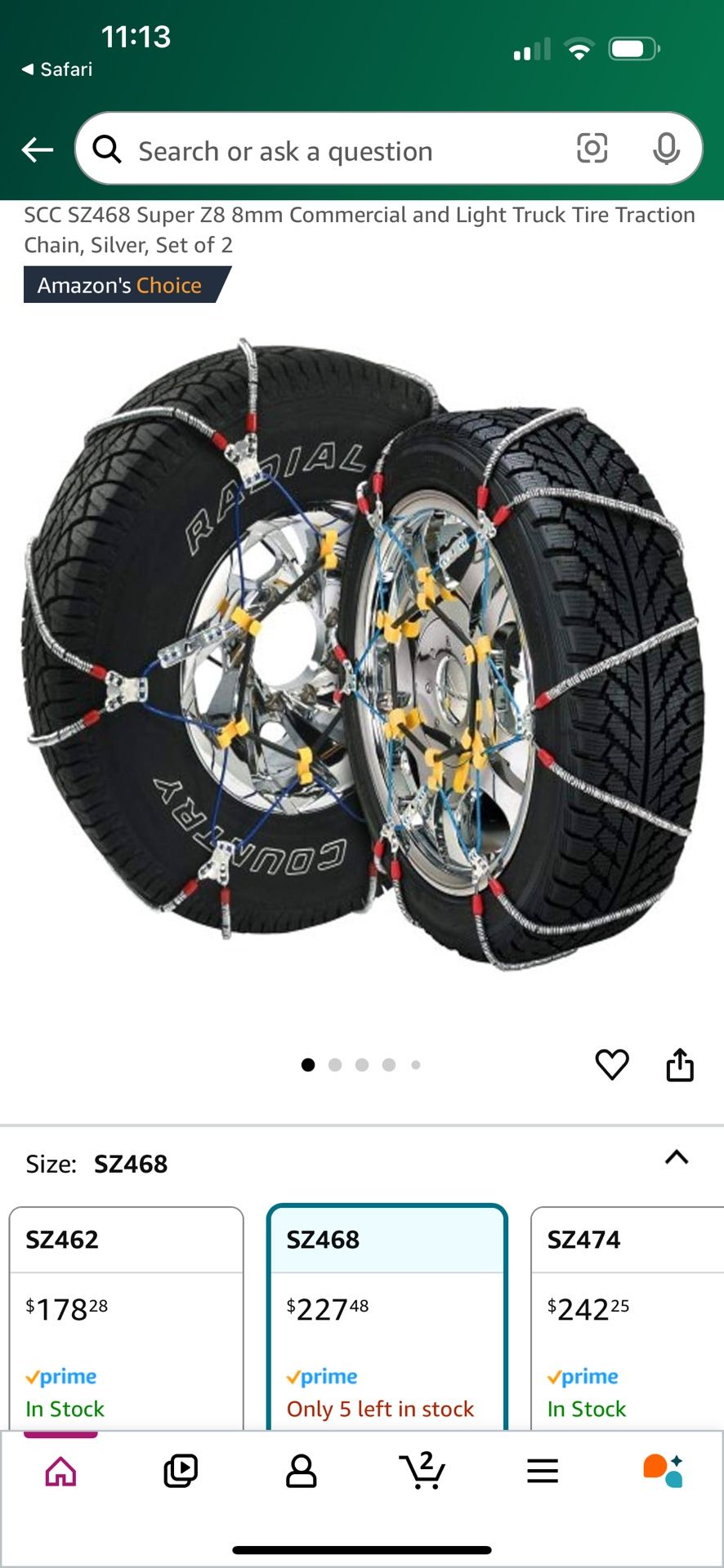 Super Z8 Snow Chains/Cables Pn Sz468