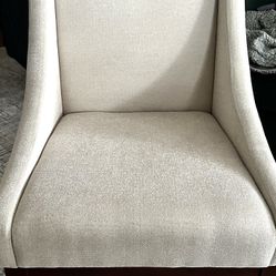 Two New Side Chairs, Linen Cream 