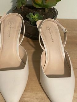 👋 Guillermina Nude Slingback Pointed-Toe Heels Size 8 Great condition