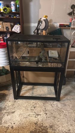 Reptile enclosure with stand