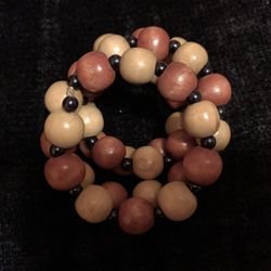 Bracelet Wrap Around - Wooded Beads 