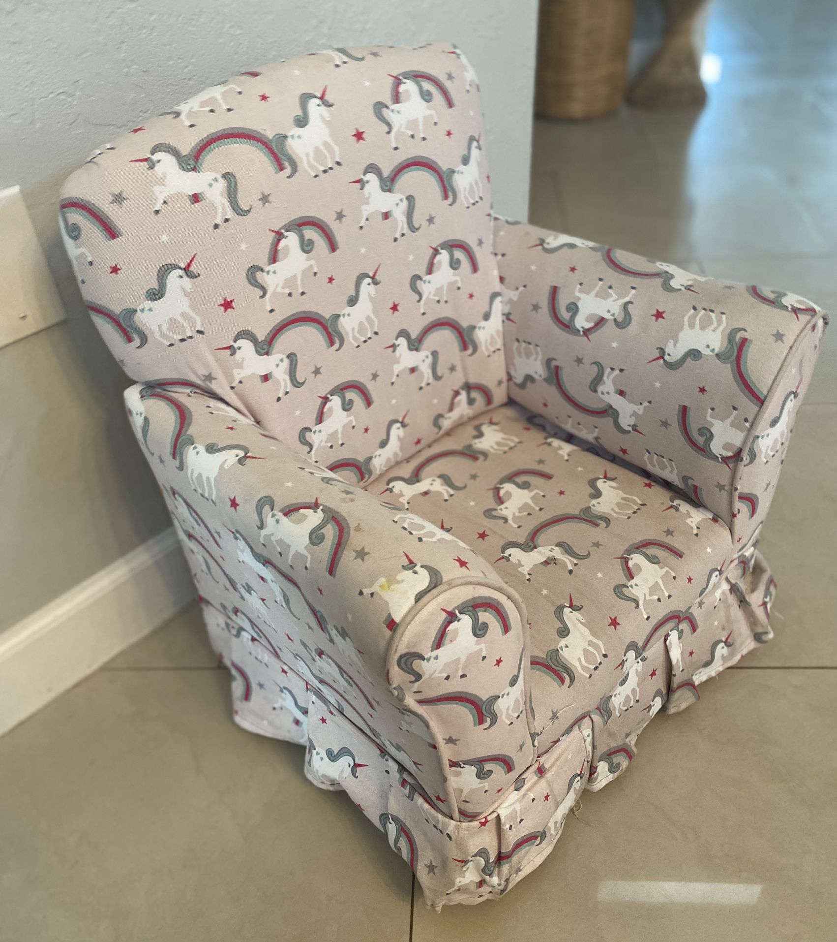 Girls Fabric Unicorn Arm Chair