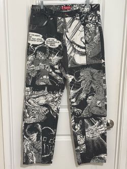Supreme X The Crow Jeans Size 34 Wait Pants Graphic All Over Print Comic Panel