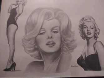 Marilyn Monroe sketch nice piece 8 X 12