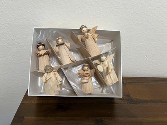 Vintage Corn Husk Holiday Angel Set