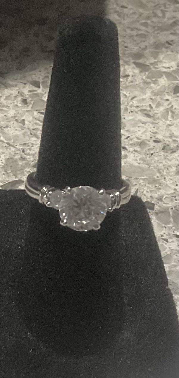 Sterling Silver CZ Solitaire Ring