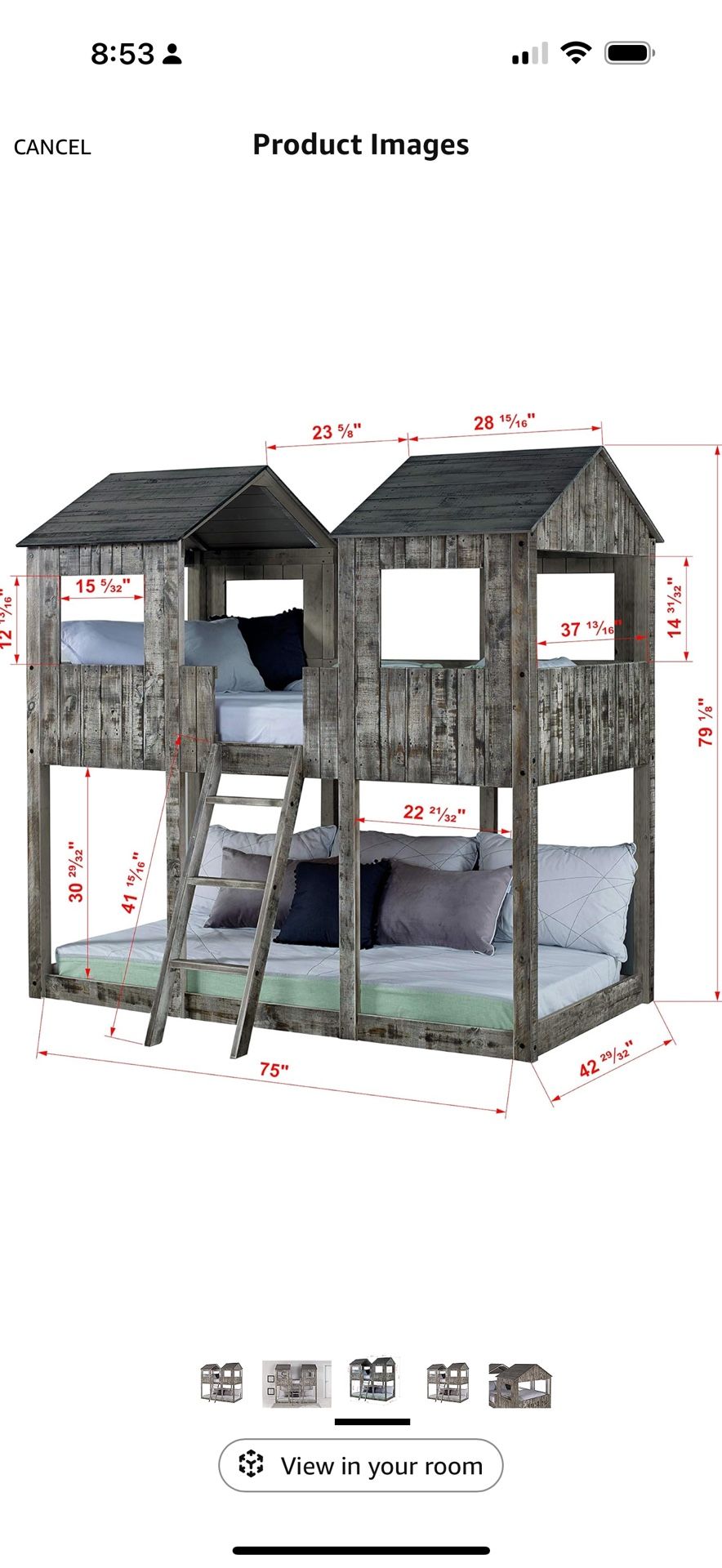 Donco Twin Tower Rustic Bunkbed