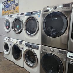 LG SET STEAM WASHER AND ELECTRIC DRYER STAINLESS STEEL 