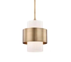 Hudson Valley Corinth 1-light Aged Brass Small Pendant, Opal Shiny Glass (Price For 3 Pendants)