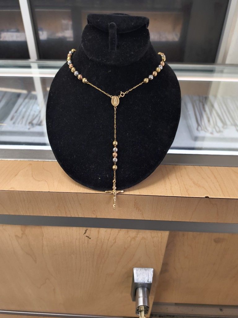 14k Gold Rosary Necklace 20.9 Grams 26 Long Layaway Available 10%dwon If You Interested Please Make Sure You Ask For Maribel Thank You