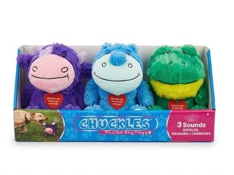 CHUCKLES Plush Dog Toys 3-Pack