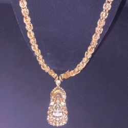 24K Gold Chain + Buddha Pendant 