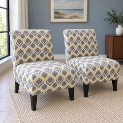 Pair of Patterned Accent Chairs – Delivery Available