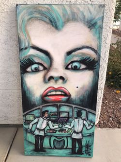 Awesome Geek Squad & Marilyn Monroe oil Painting By Famous Artist Dana Beery 