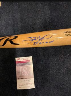 Sammy Sosa signed name engraved bat with inscription JSA COA