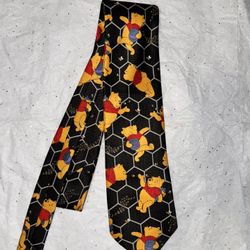  Black Winnie the Pooh honeycomb and bees novelty tie