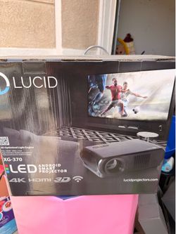 * Lucid XG-370 Android Smart LED Projector * Lucid XG-72 Digital Self-Locking 72” Projector Screen