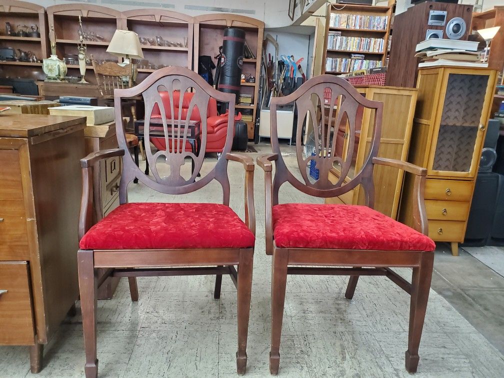 Duncan Phyfe Dining Chairs with Arms Matching Sturdy Newly Covered 2 for $125 or $75 Each