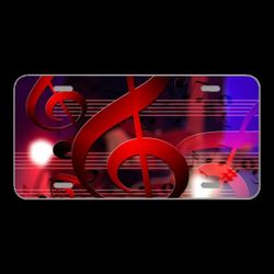 License Plate Novelty Car Front Clef Music Guitar Lines Notenblatt