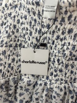 blue floral dress