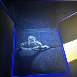 1 Carat Natural Diamond Engagement Ring + Wedding Band (Brand new)