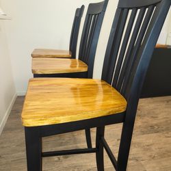 Black Wood Bar Stool/chair Set