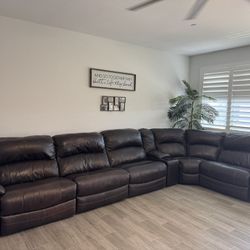 6 Piece Leather Sectional Couch