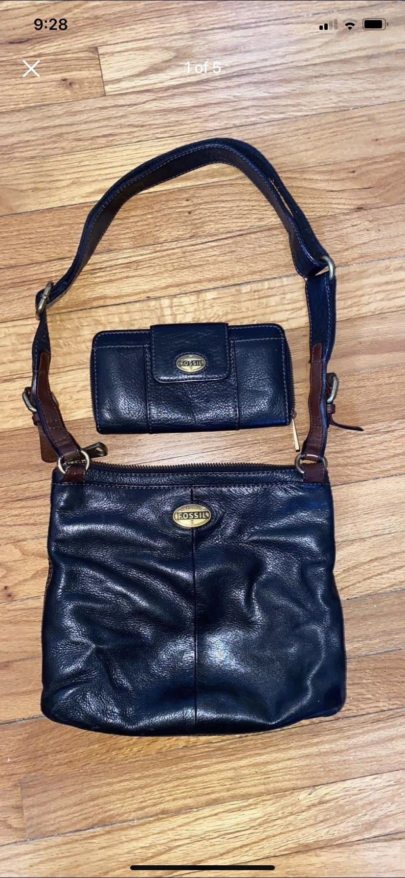 Black Fossil Purse and Wallet