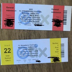 4 Tickets For John Fogerty Includes General Admission To Strawberry Fest 