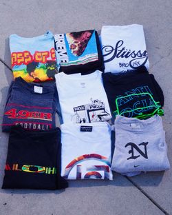 Streetwear t-shirt lot of 9 “stussy, cactus jack, supreme”