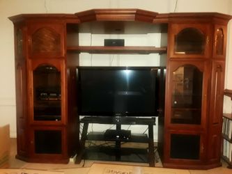 Huge Solid Wood Entertainment Center