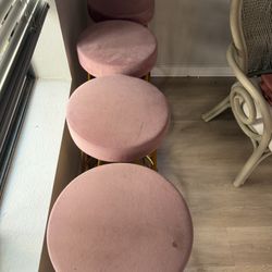 Blush Pink And Gold Bar Stools