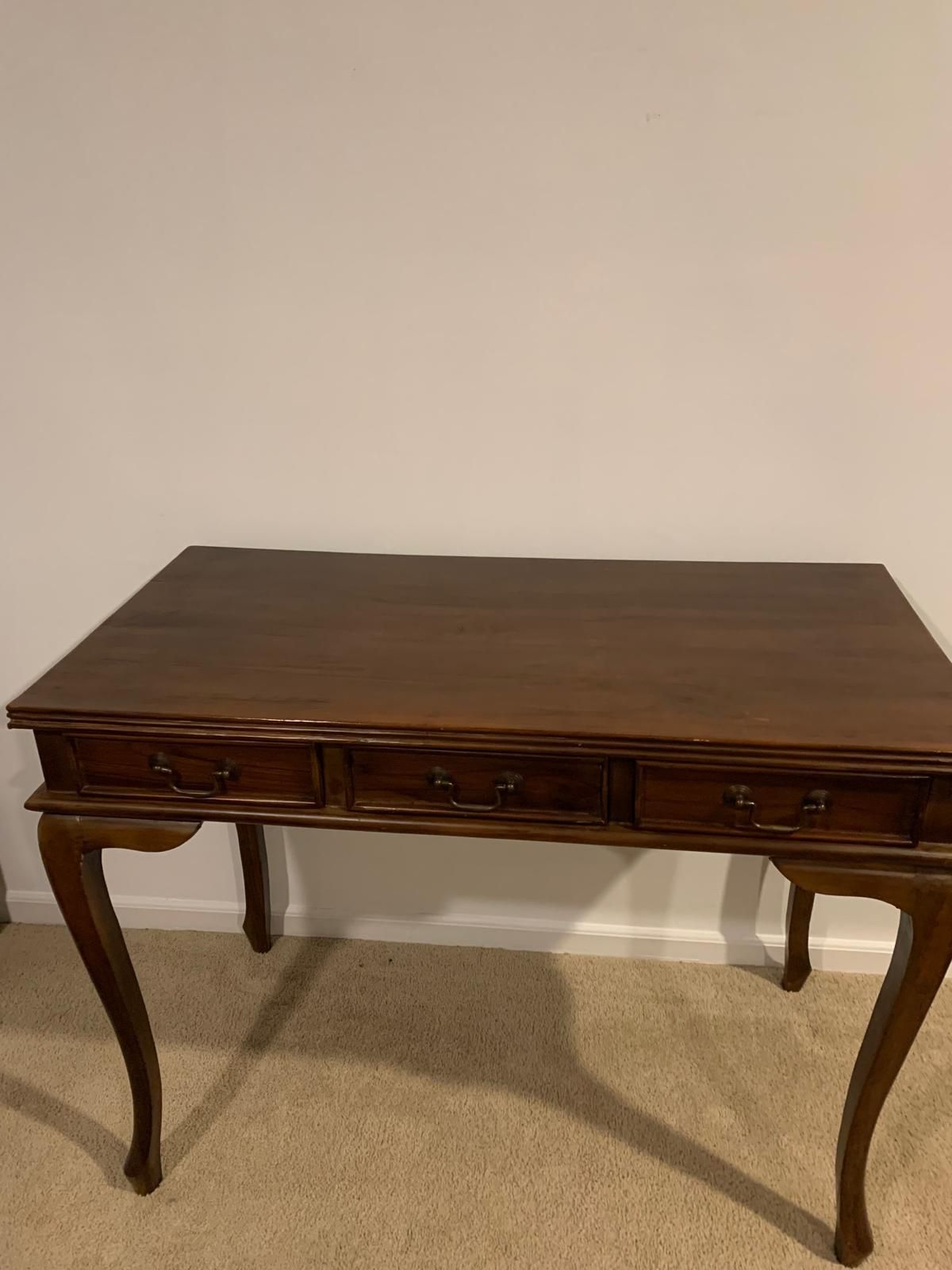Solid wood writing Desk/Dressing table with 3 drawers.