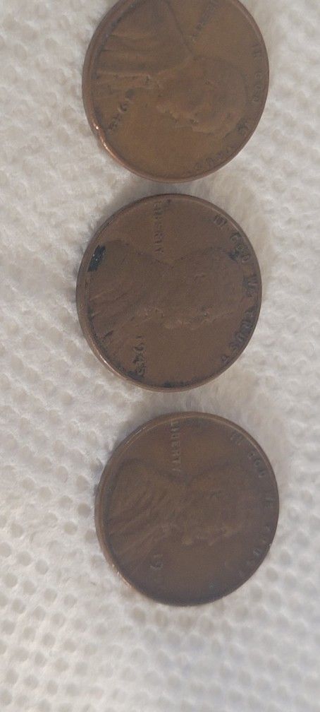 1944, 1945,1946 US Wheat Pennies