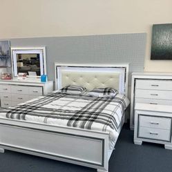 ALLURA WHITE LED PANEL BEDROOM SET