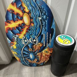 INDO WOODEN BALANCE BOARD WITH ROLLER, BOARD, AND COY FISH