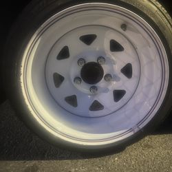 Deep dish White 8 Spoke Steel Rims “15 