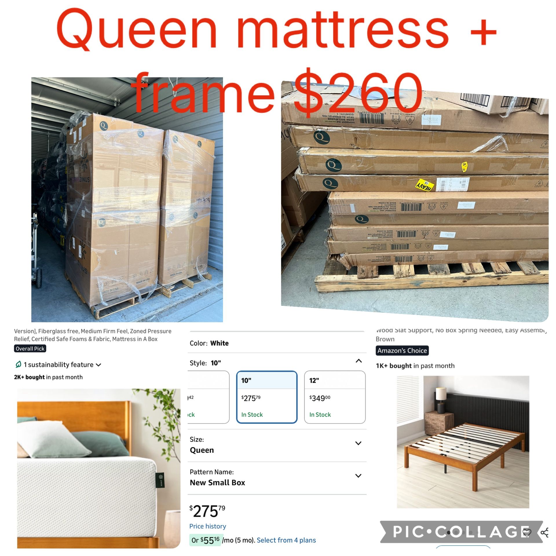 Queen Mattress And Frame Set 