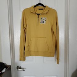 Abercrombie & Fitch Quarter-Zip Sweatshirt – Size M – Mustard Yellow
