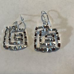 Silver drop earrings