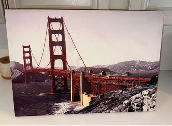 Golden Gate Bridge Glitter Canvas Wall Art